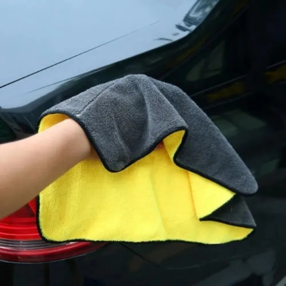 Eliteridegear microfiber cleaning towels, 6 or 2 pcs, thickened, extra soft, high water absorption plush drying cloths for car washing