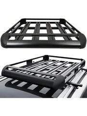 Eliteridegear Aintier roof rack with 48-inch crossbars for cargo basket and luggage carrier, mounted on vehicle roof.