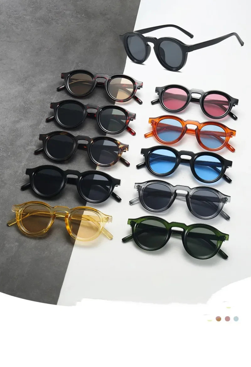 New Retro Round Small Frame Sunglasses Personalized High-end Men's and Women's Glasses Fashion Trend UV Resistant Sunglasses