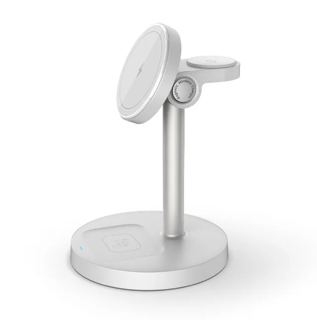 Baseus 2-in-1 magnetic wireless charger stand with 15W Qi2 for iPhone, featuring sleek design and easy connectivity.