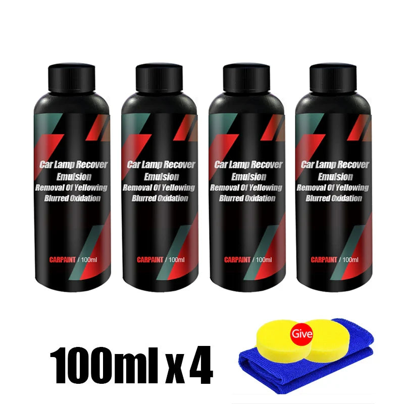 Eliteridegear car headlight polishing agent and scratch remover kit with repair fluid for headlight renewal and maintenance.