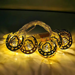 Wayfun Eid Mubarak Moon Star Light String for Ramadan Decor