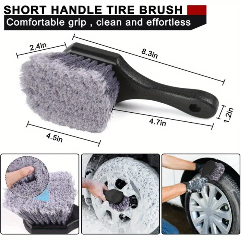 Eliteridegear wheel and tire brush kit with 20 drilling brushes for car cleaning and detailing, ideal for washing wheels and tires.