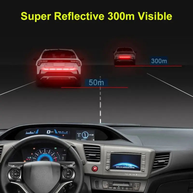 Reflective warning safety tape for cars, anti-collision strips on vehicle trunk, exterior reflective strips by Eliteridegear.