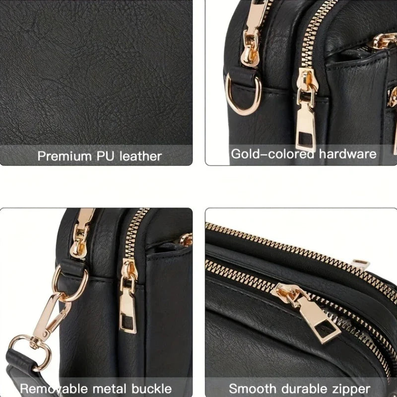 Retro classic women's crossbody square shoulder bag by Adistore, featuring a vintage-inspired design with a compact, stylish shape.