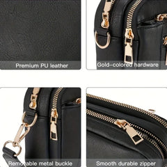Retro classic women's crossbody square shoulder bag by Adistore, featuring a vintage-inspired design with a compact, stylish shape.