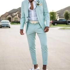 Buttons Beach Wedding Suit For Men Slim Fit Blazer Elegant