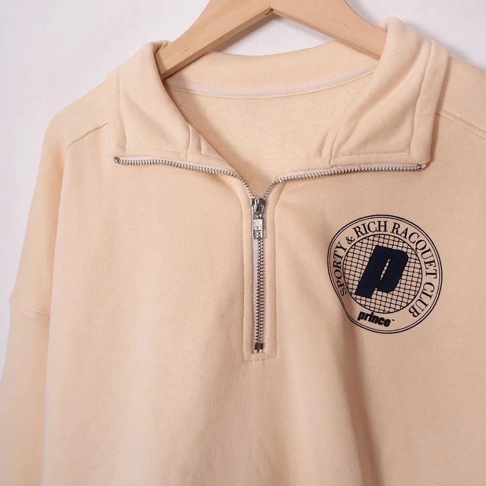 Women’s ZESSAM Club Graphic Sweatshirt by Adistore, long sleeve with collar, shown in a stylish casual fit.