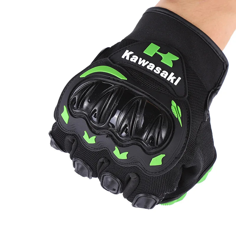 Eliteridegear Kawasaki breathable full finger motorcycle gloves with non-slip, wear-resistant motocross racing design