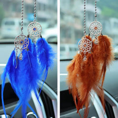 Mini Dream Catcher Car Mirror Hanger Calming Wind Chimes