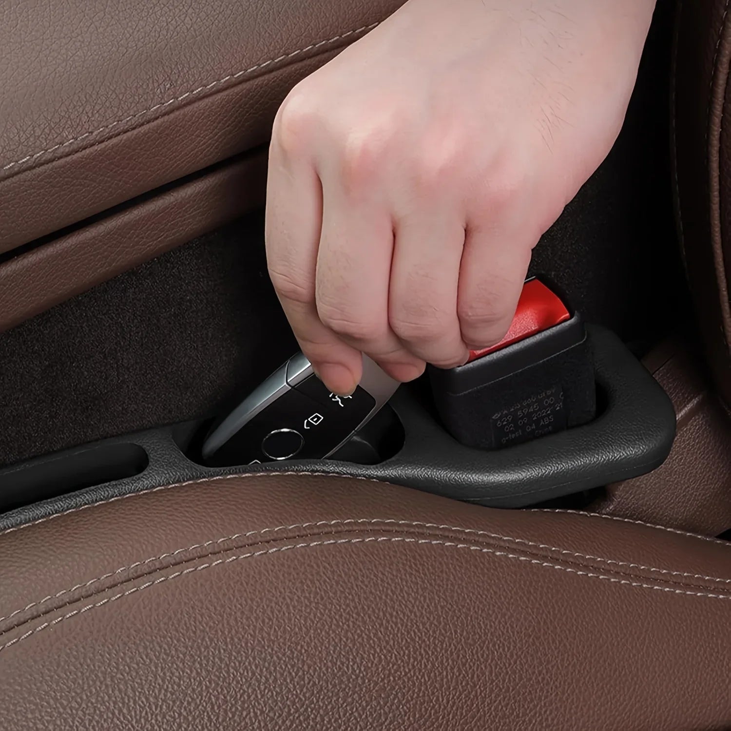 Eliteridegear 2-piece waterproof car seat gap filler organizer with grooves for storing small items in auto interior.
