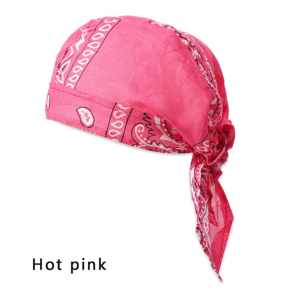 Unisex satin long tail doo rag durag bandana cap with pirate and turban style, suitable for men and women, hip hop and biker headwear.