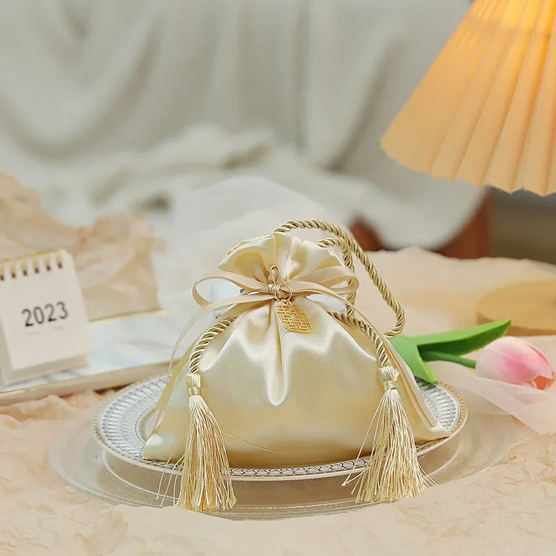 Festive Christmas Gift Bag Drawstring Pouch For Parties