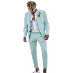 Buttons Beach Wedding Suit For Men Slim Fit Blazer Elegant