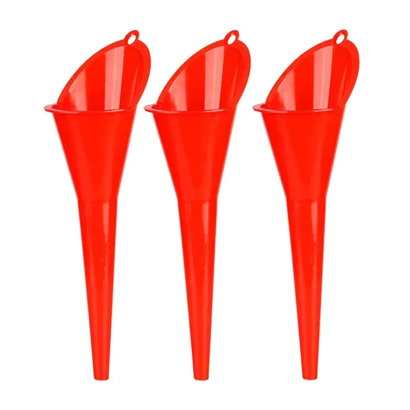 Eliteridegear car long stem plastic fuel funnel with anti-splash design for gasoline and oil refilling in motorcycles and vehicles