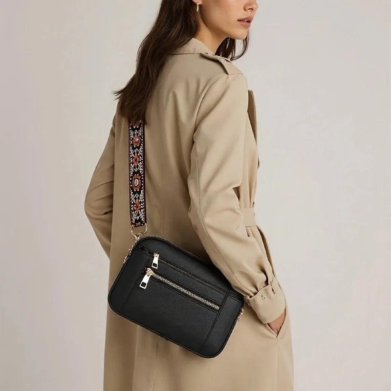 Retro classic women's crossbody square shoulder bag by Adistore, featuring a vintage-inspired design and compact, stylish look.