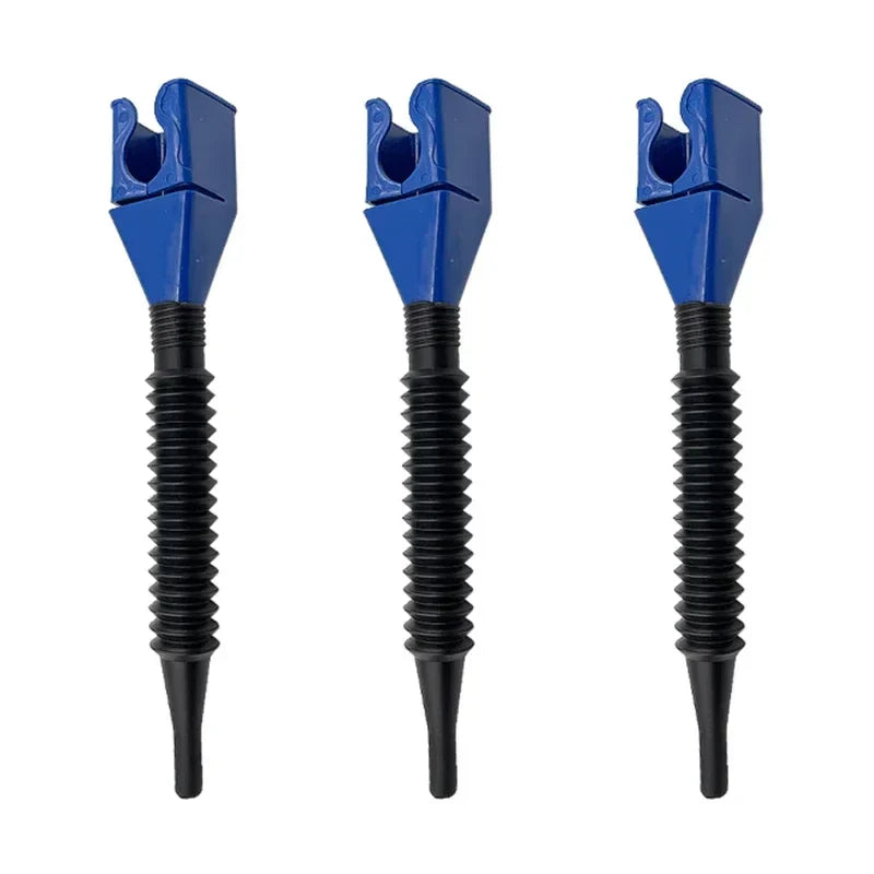 Foldable plastic gasoline and engine oil refueling funnel set, auto accessories by Eliteridegear, with 1-3 pieces for car and motorcycle use.