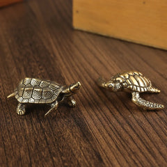 Choice Copper Turtle Statue Vintage Brass Desktop Feng Shui
