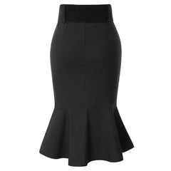 Belle Poque Pencil Skirt Women High Waist Belt Officewear