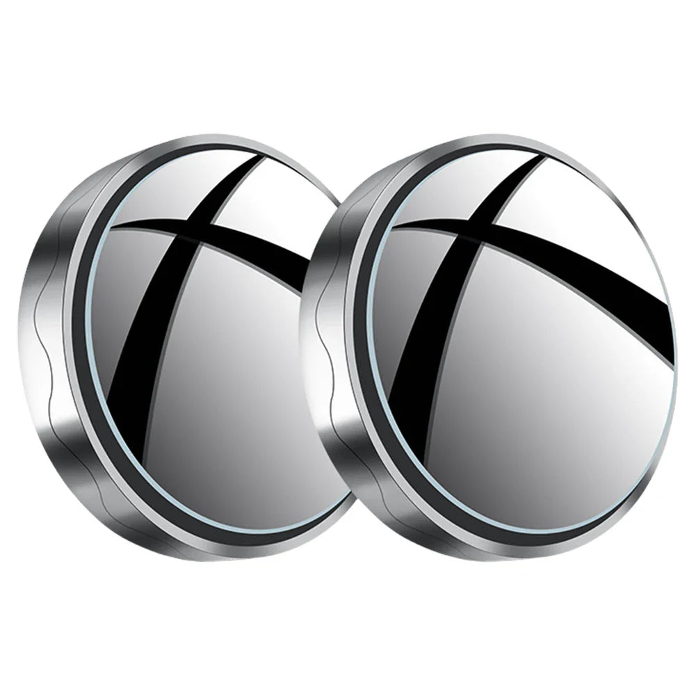 Pair of Eliteridegear 2PCS round car blind spot rear view mirrors with wide angle and 360° rotation for improved visibility.