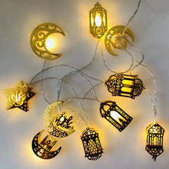 Wayfun Eid Mubarak Moon Star Light String for Ramadan Decor