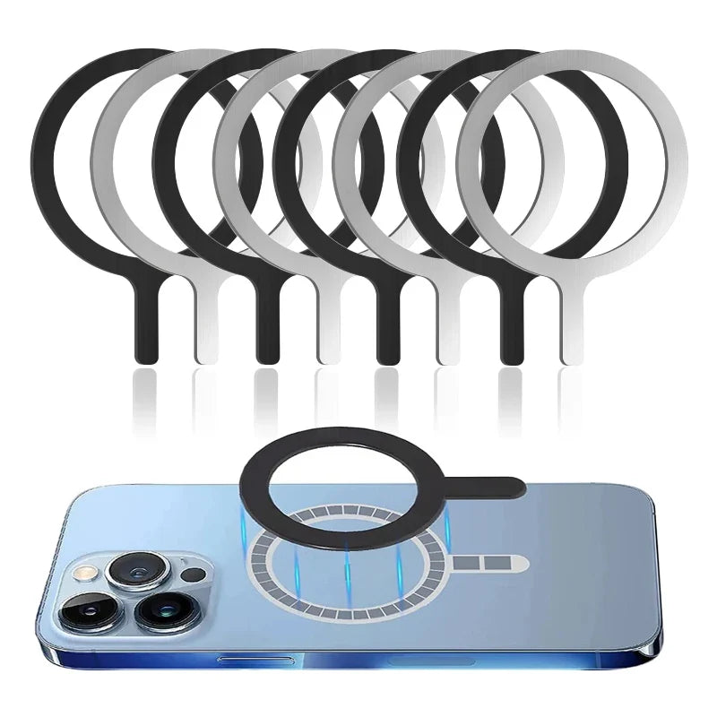 Eliteridegear 3/5 PC metal ring plate for MagSafe iPhone 14/15, magnetic car phone holder and wireless charger accessory with iron sheet.
