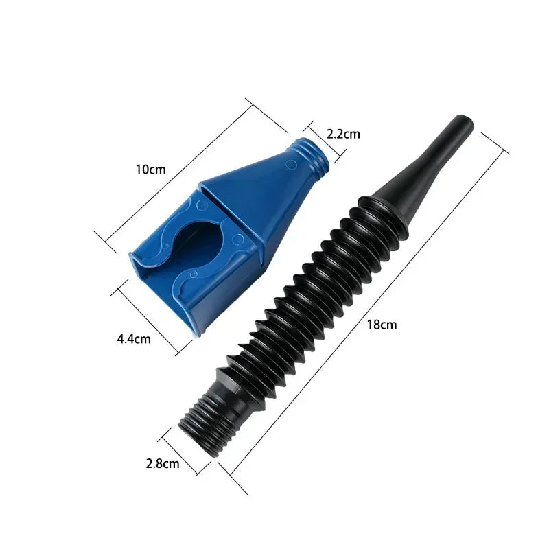 Foldable plastic refueling funnel for cars and motorcycles, ideal for gasoline and engine oil, from Eliteridegear.