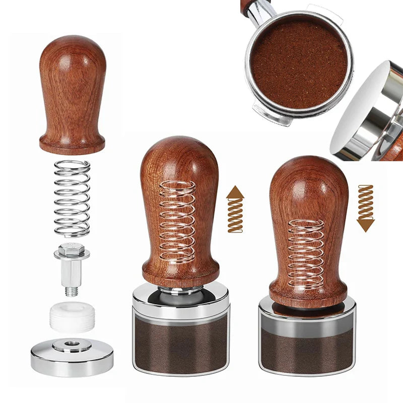 Stainless steel coffee tamper spring for espresso tamping, designed by Adistore for consistent coffee machine pressure.
