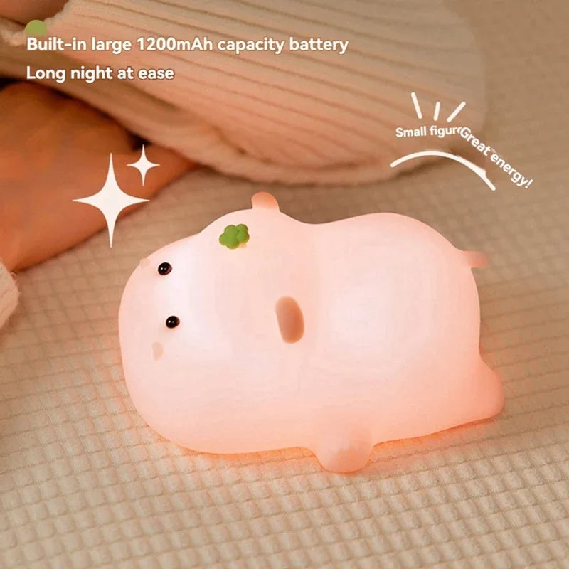 Cute bunny cartoon night light from shopxpress.uk featuring a USB rechargeable touch dimming bedside lamp for children.