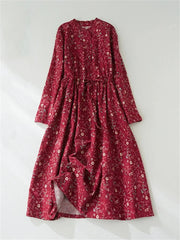 Cotton Print Dress for Women | Spring Autumn Casual Wear