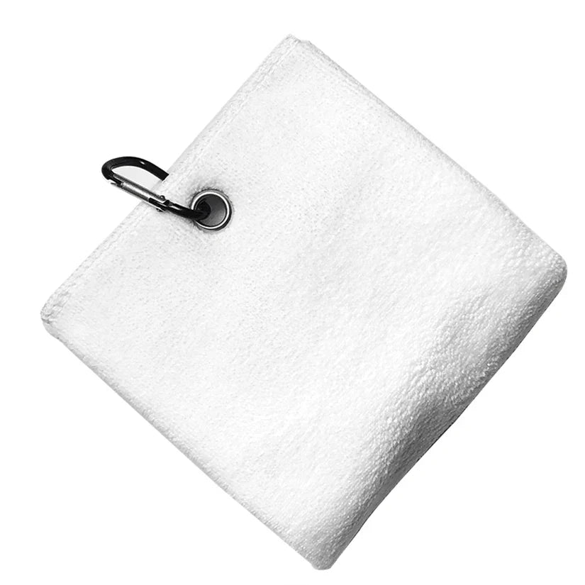 Unisex microfiber golf towel by Adistore in four color options, showing soft, absorbent fabric ideal for cleaning golf clubs and balls.