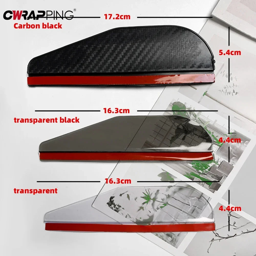 Eliteridegear car rearview mirror rain eyebrow carbon fiber sun visor shade protector with clear rain cover, enhances visibility and protection