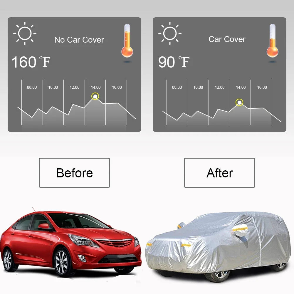 Universal SUV cover by Eliteridegear, waterproof and UV protective full car cover for dust, rain, and snow protection.