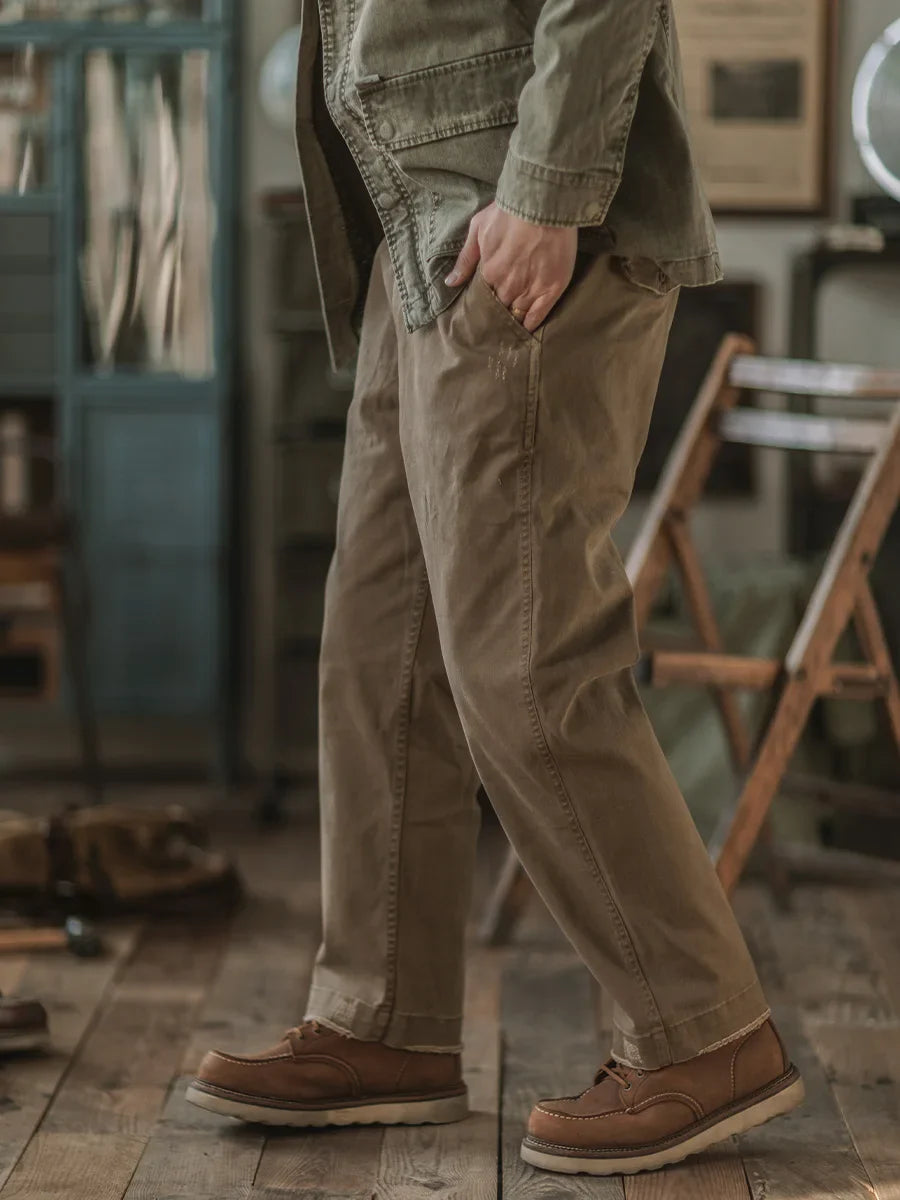 American Retro Chino Work Pants Youth Casual Pure Cotton