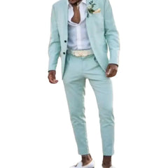 Buttons Beach Wedding Suit For Men Slim Fit Blazer Elegant