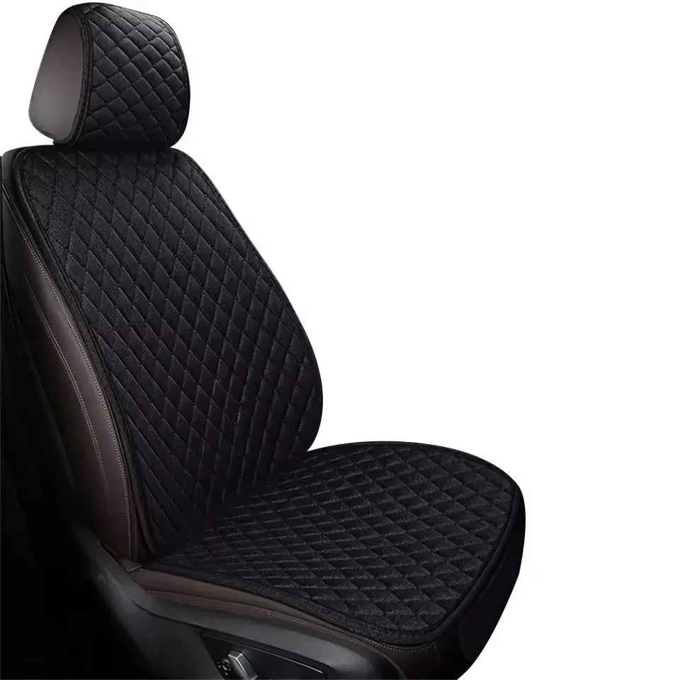 Eliteridegear universal flax car seat cover with front and rear cushions, breathable and comfortable protector mat for vehicle seats.