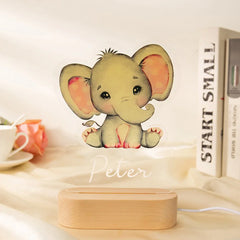 Personalized Kids Animal Night Light Custom Name Lamp
