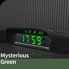 Eliteridegear portable solar car LCD clock displaying time and temperature on auto dashboard with backlight functionality