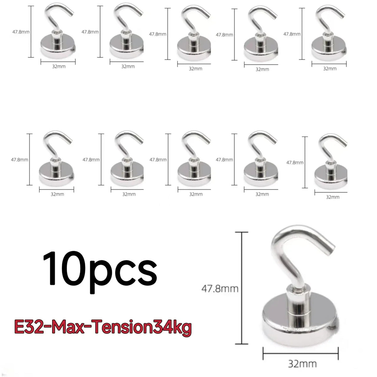 Choice Magnetic Hooks 10 Pieces Strong Home Storage Hangers