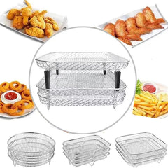 Choice Stainless Steel Air Fryer Rack Three Layer For Home Cooks Expand Cooking Capacity