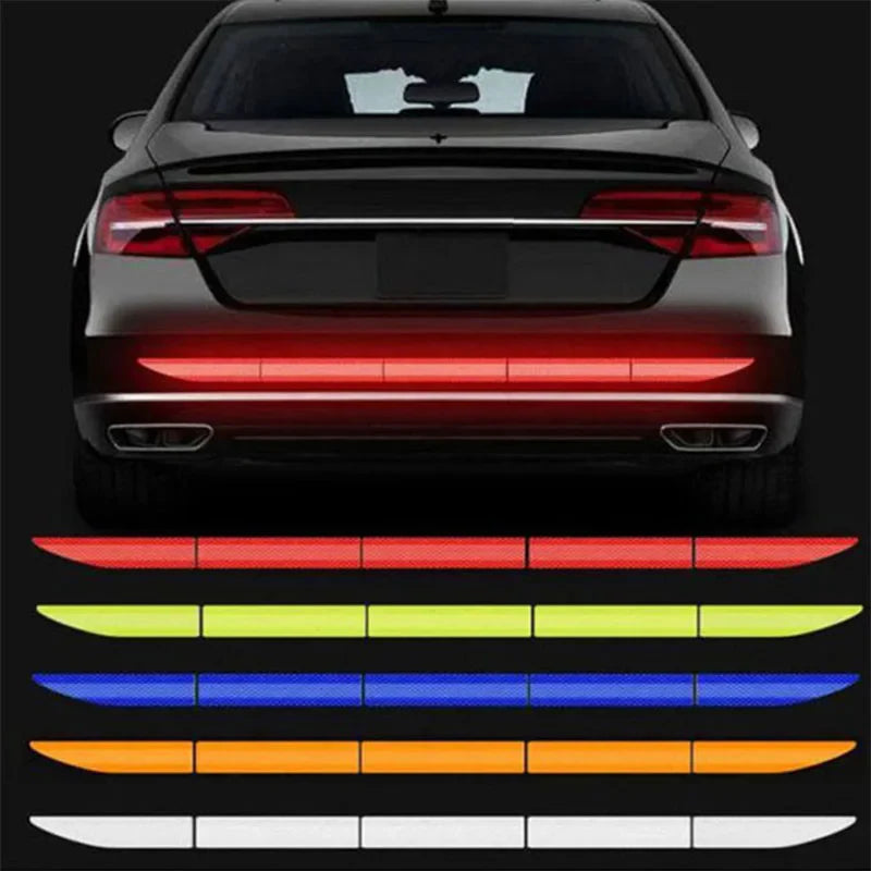 Reflective safety warning tape for cars, anti-collision strips for automobile trunks, exterior accessory by Eliteridegear.