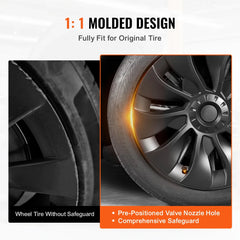 Eliteridegear VEVOR 18-inch ABS wheel rim cover with snap-on design, guard tape, valve nozzle hole, and durable hubcap.