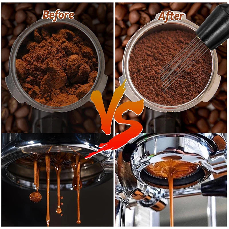 Stainless steel Adistore Coffee Tamper Spring Espresso tamping tool for even coffee grounds compression.