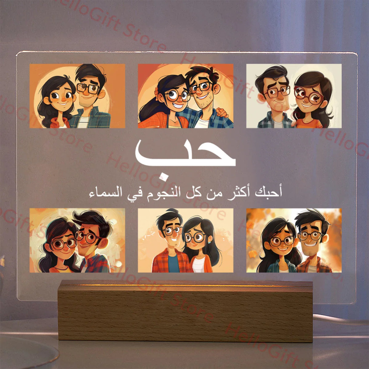 Custom Photo Text 3D Acrylic Lamp For Mom Dad Gift