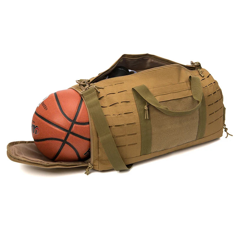Eliteridegear QT&QY 40L sport gym duffel bag with multiple compartments, ideal for travel, fitness, and sports activities.