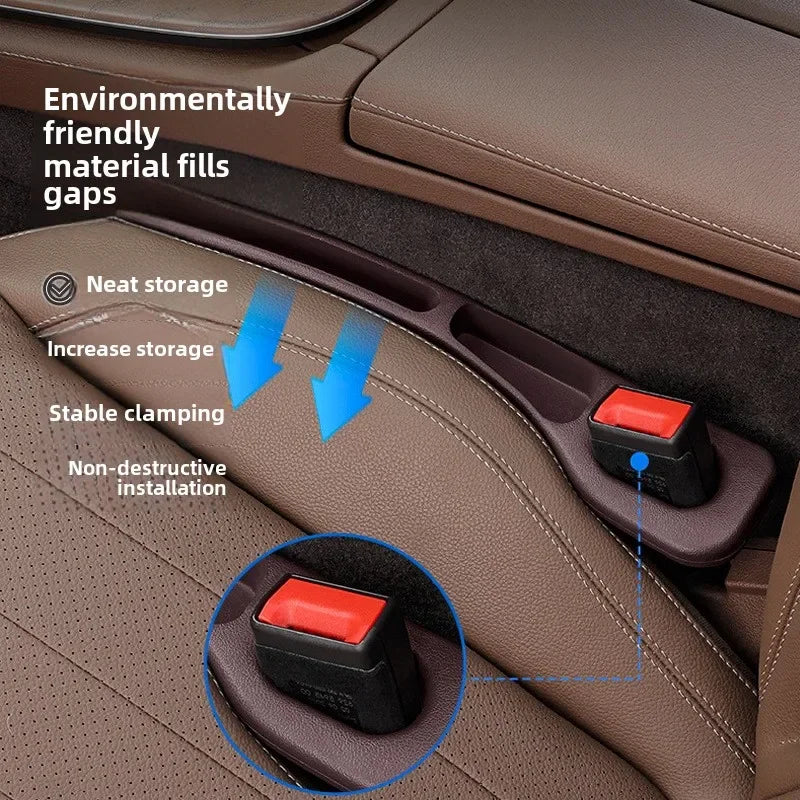 Eliteridegear car seat gap plug and anti-leak strip, an interior storage filler for preventing item drops between seats.