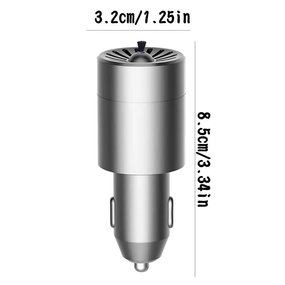 Eliteridegear Mini Car Air Purifier with 12V negative ion deodorization, portable travel essential, compact device for clean air.