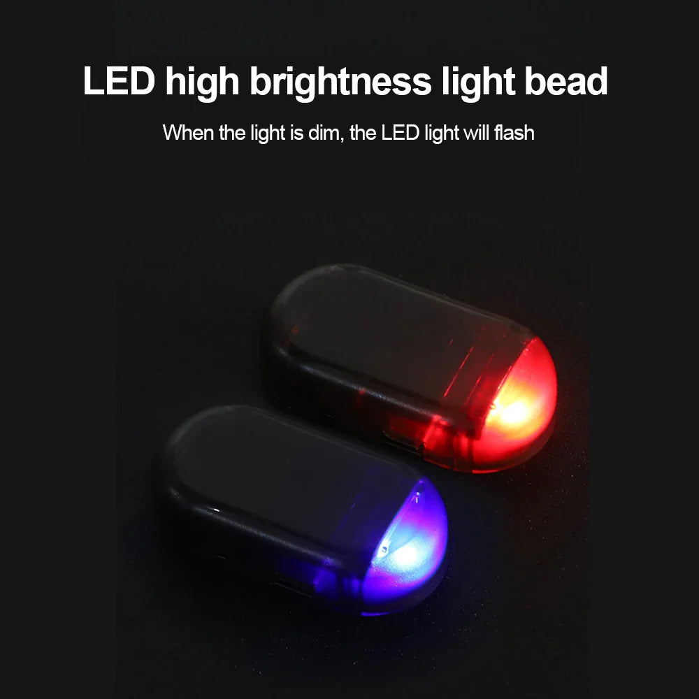 Eliteridegear solar powered car dummy security light with LED flashing alarm, simulated warning lamp for anti-theft protection.