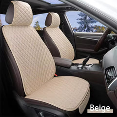 Eliteridegear universal flax car seat cover set with breathable front and rear cushions, providing comfortable protection for vehicle seats.