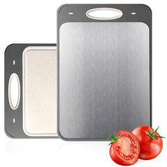 PLYS Double Sided Stainless Cutting Board For Meat And Veggies Hygienic Reversible Kitchen Prep For Home Cooks